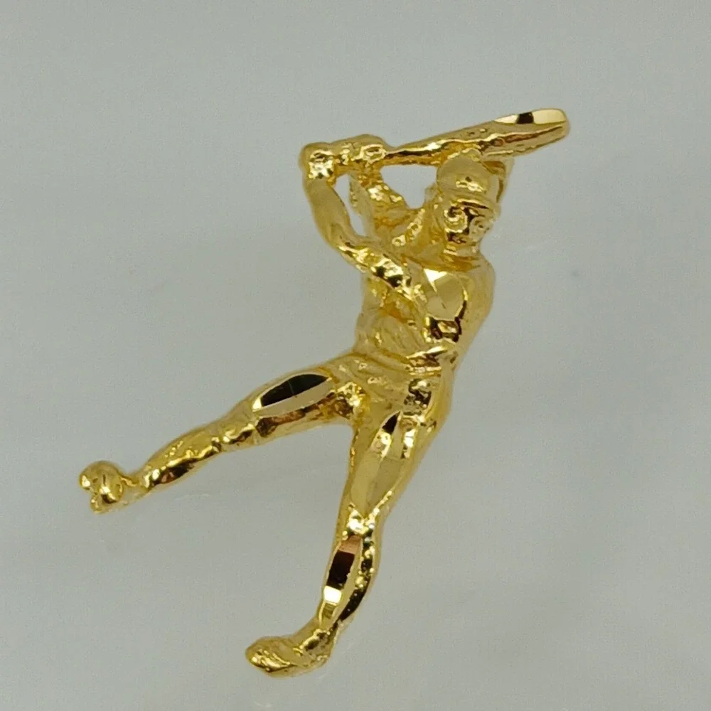 Karatbond Vintage Y2K Baseball Player Batter Charm Gold Made  USA New-Old-Stock
